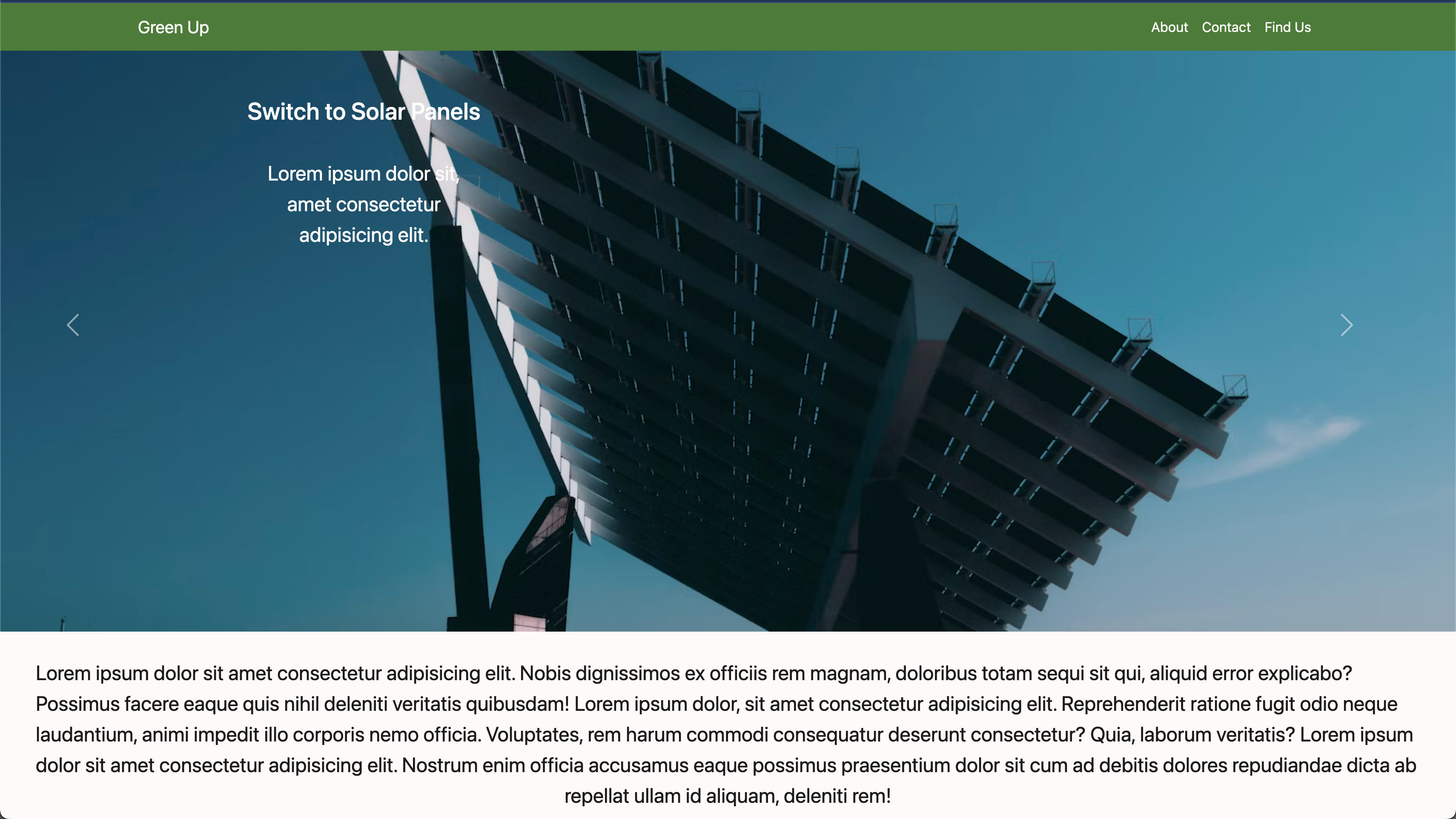 Screenshot of Green energy site